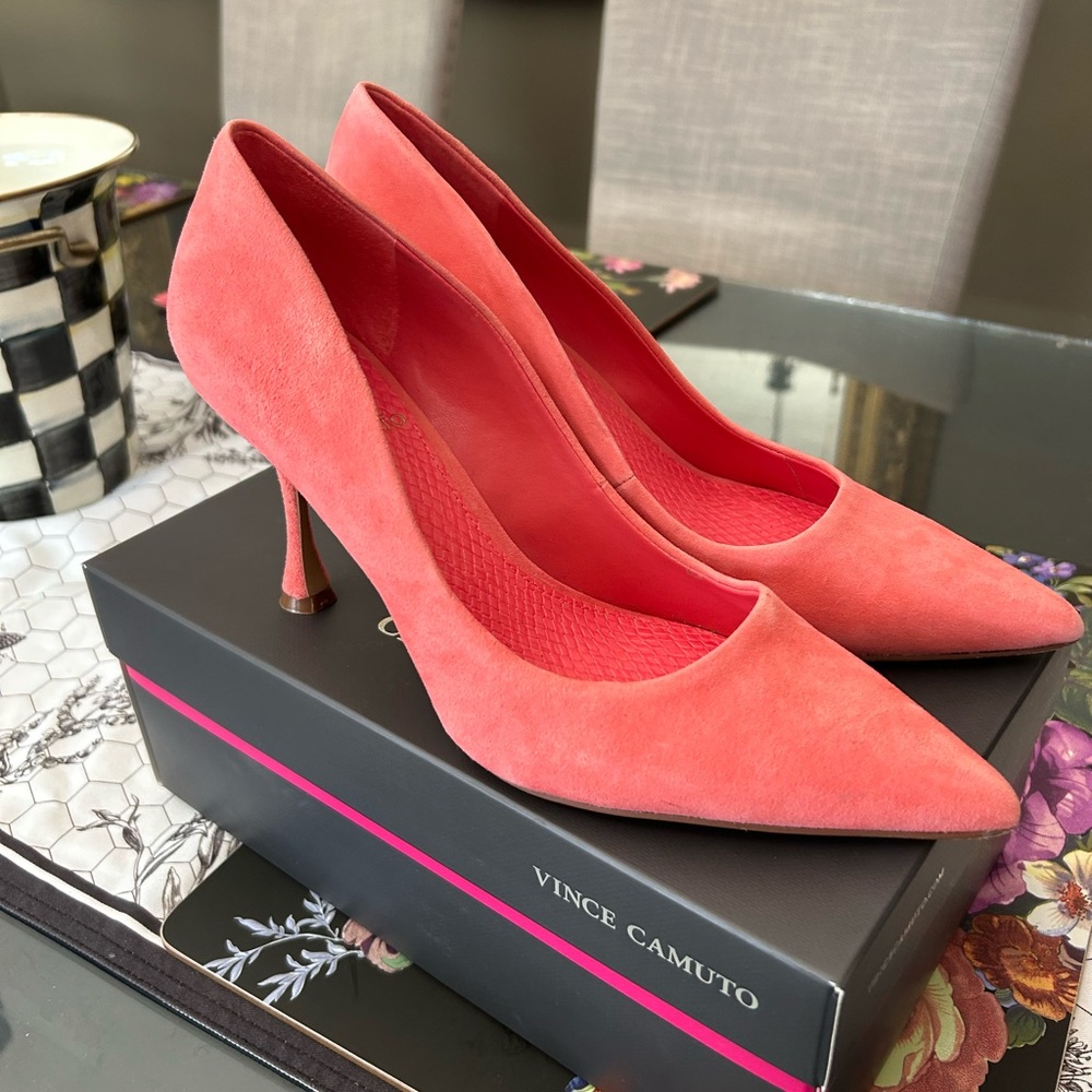 Vince Camuto Coral Suede Pointed-Toe Heels